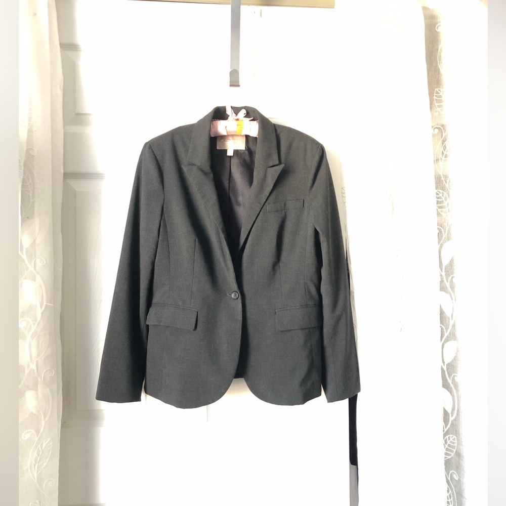 Banana Republic Womens One Button Blazer Jacket Classic size 10P charcoal